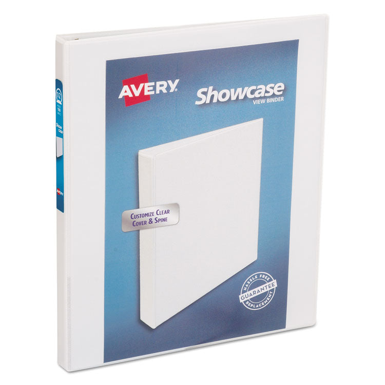 Avery® Showcase Economy View Binder with Round Rings, 3 Rings, 0.5" Capacity, 11 x 8.5, White (AVE19551)