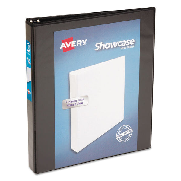 Avery® Showcase Economy View Binder with Round Rings, 3 Rings, 1" Capacity, 11 x 8.5, Black (AVE19600)