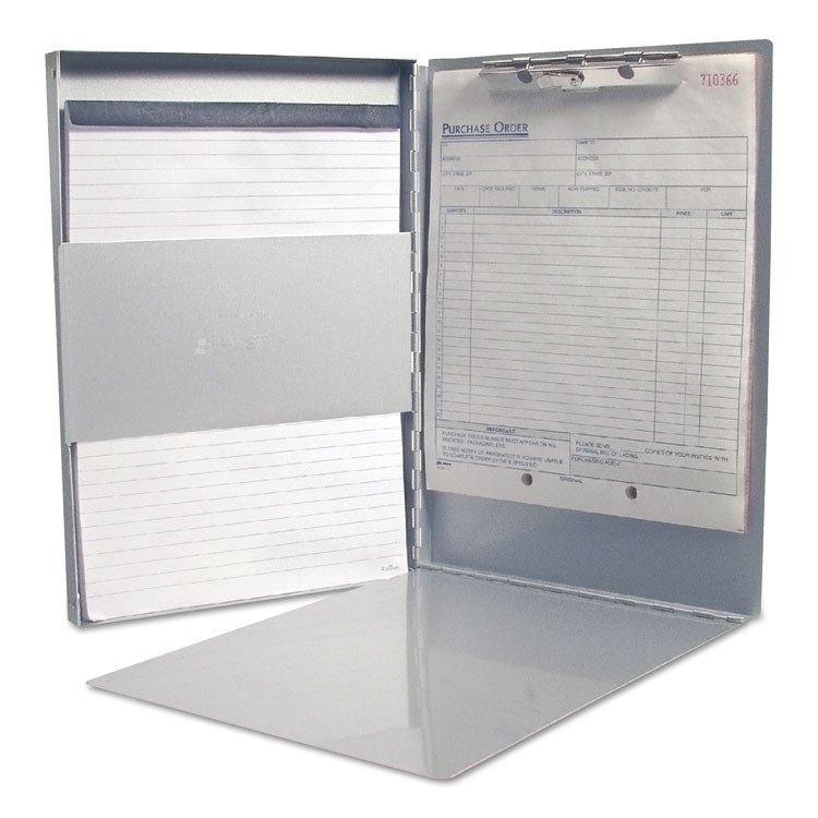 Saunders Snapak Aluminum Side-Open Forms Folder, 0.5" Clip Capacity, Holds 8.5 x 11 Sheets, Silver (SAU10517) Each