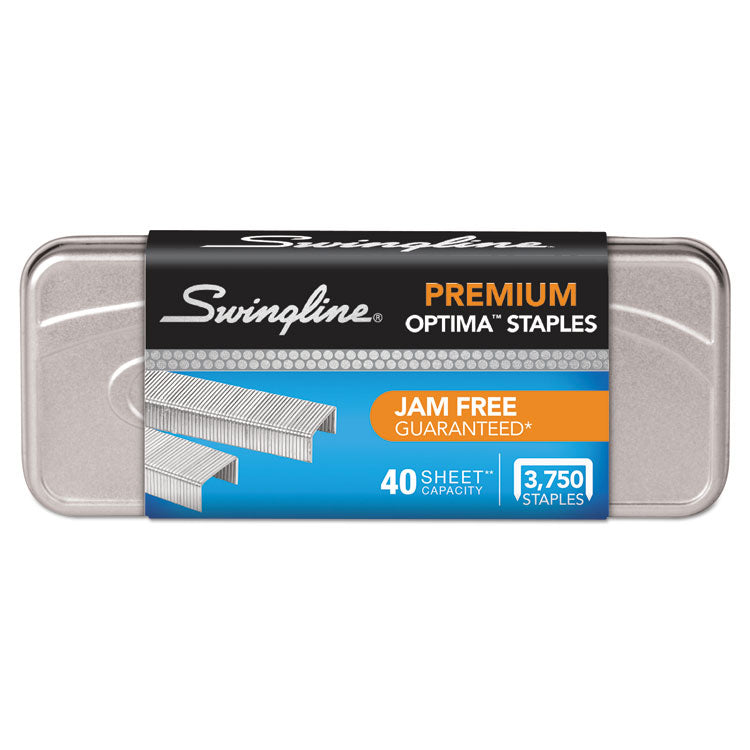 Swingline® Optima Staples, 0.25" Leg, 0.5" Crown, Steel, 3,750/Pack (SWI35556) Box of 3750