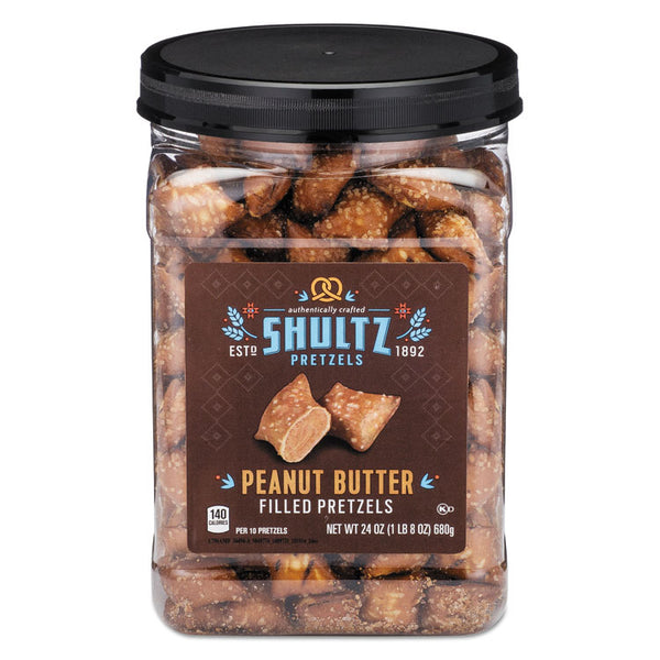 Shultz Pretzels, Peanut Butter, Tub, 24 oz (OFX3598) Each