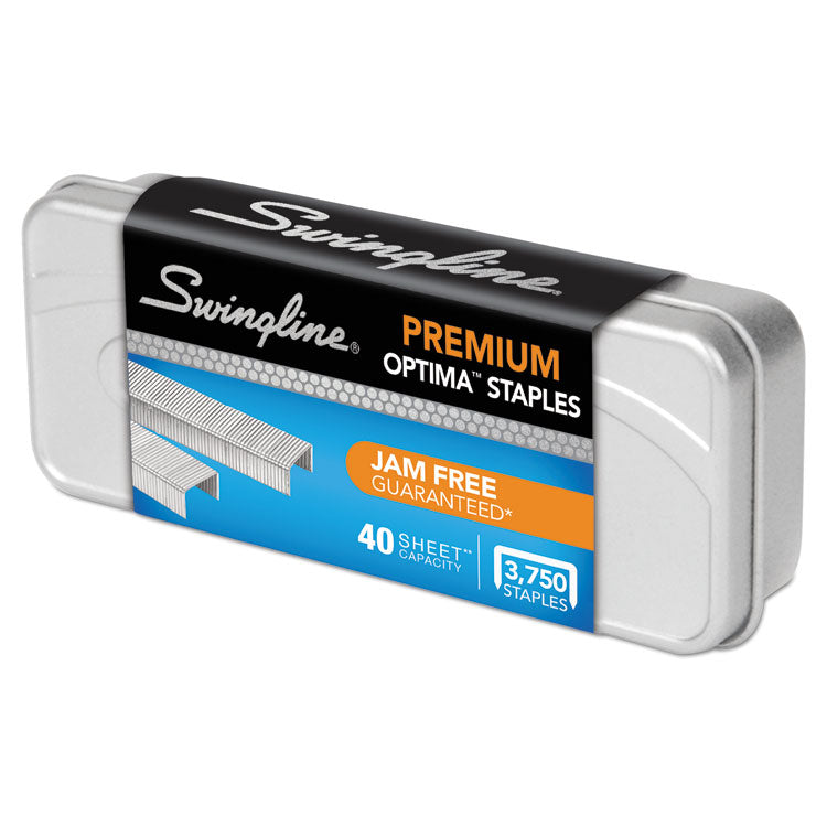 Swingline® Optima Staples, 0.25" Leg, 0.5" Crown, Steel, 3,750/Pack (SWI35556) Box of 3750