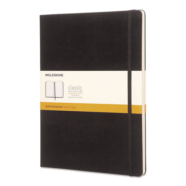 Moleskine Classic Colored Hardcover Notebook, Narrow Rule, Black, 10 x 7.5, 192 Sheets (HBGQP090) Each