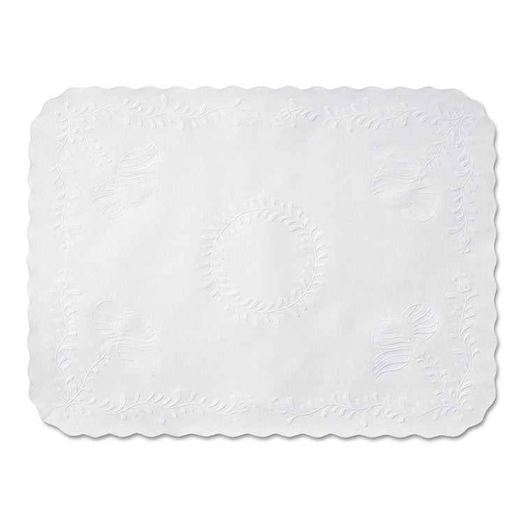 Hoffmaster® Anniversary Embossed Scalloped Edge Tray Mat, 14 x 19, White, 1,000/Carton (HFMTC8704472) Case of 1000