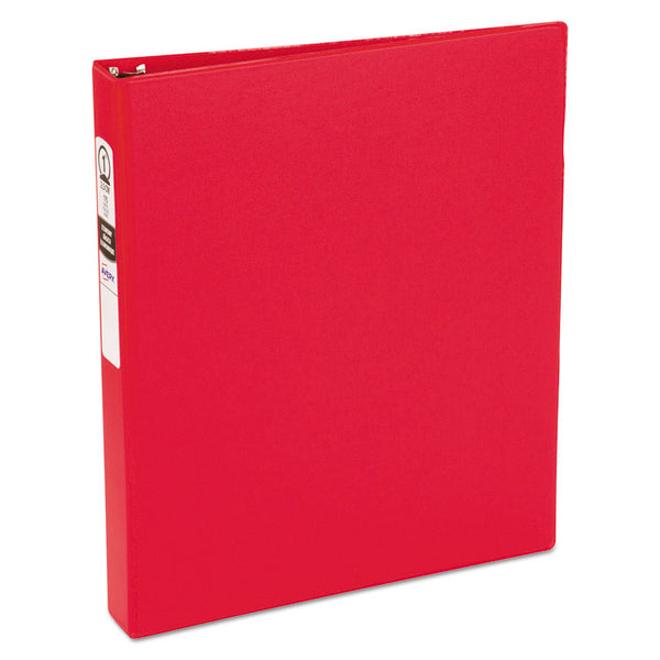 Avery® Economy Non-View Binder with Round Rings, 3 Rings, 1" Capacity, 11 x 8.5, Red, (3310) (AVE03310)