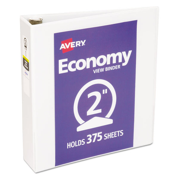 Avery® Economy View Binder with Round Rings , 3 Rings, 2" Capacity, 11 x 8.5, White, (5731) (AVE05731)