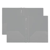 Plastic Twin-Pocket Report Covers with Three-Prong Fastener, 11 x 8.5, White/White, 10/Pack (UNV20554) Pack of 10