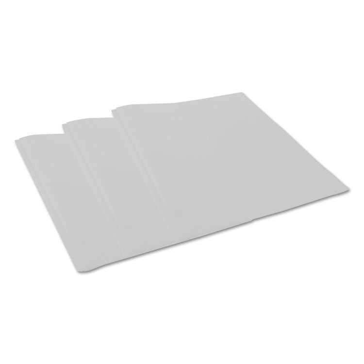 Plastic Twin-Pocket Report Covers with Three-Prong Fastener, 11 x 8.5, White/White, 10/Pack (UNV20554) Pack of 10