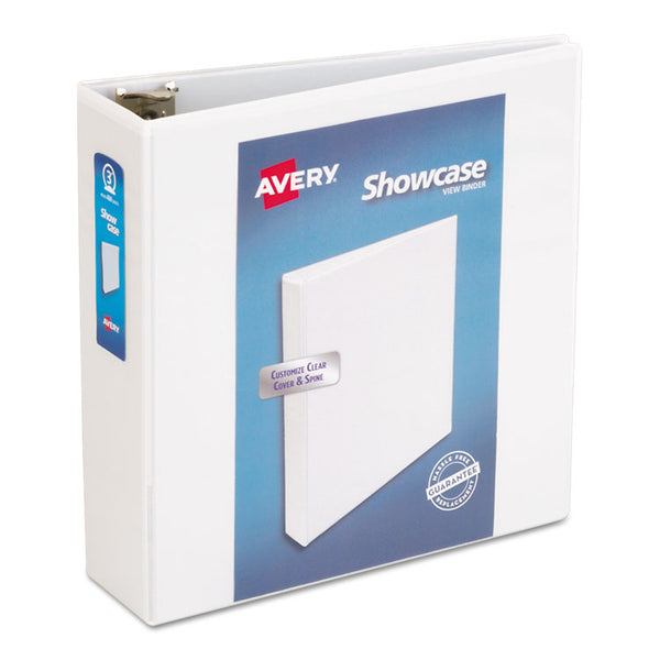 Avery® Showcase Economy View Binder with Round Rings, 3 Rings, 3" Capacity, 11 x 8.5, White (AVE19751)