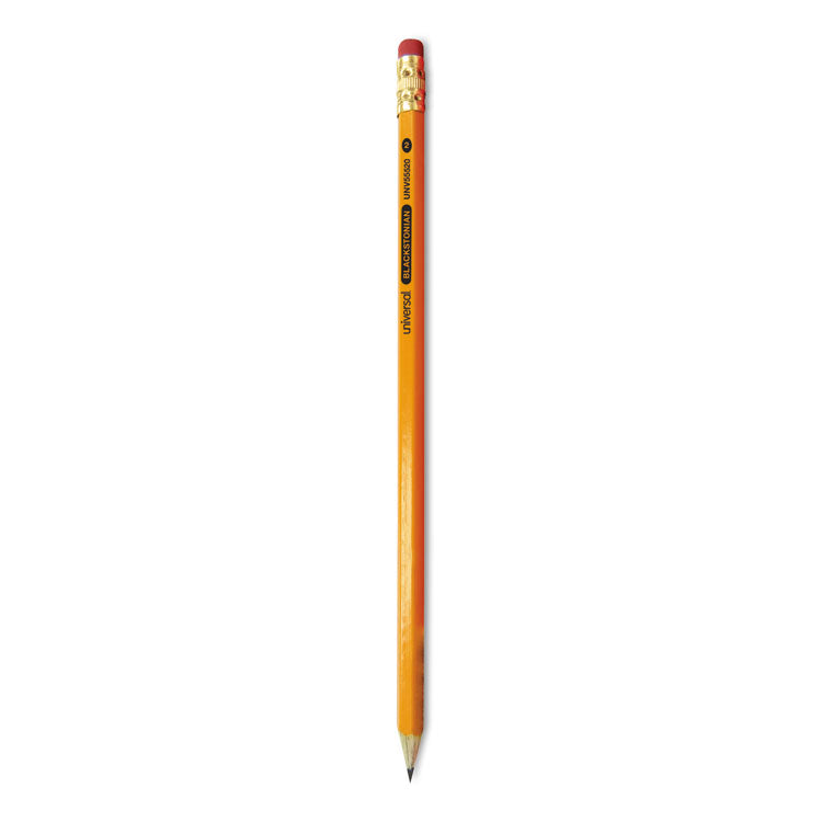 Universal™ Deluxe Blackstonian Pencil, HB (#2), Black Lead, Yellow Barrel, Dozen (UNV55520)