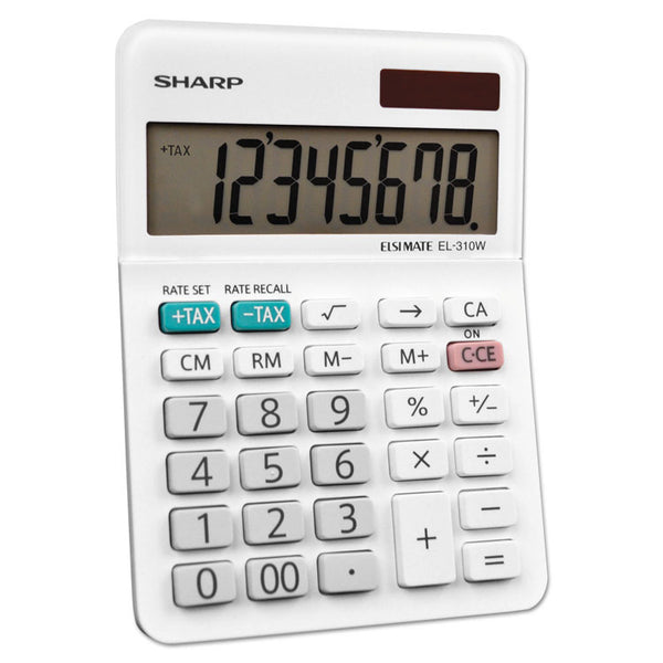 Sharp® EL-310WB Mini Desktop Calculator, 8-Digit LCD (SHREL310WB) Each