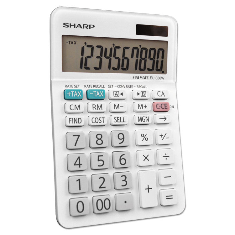 Sharp® EL-330WB Desktop Calculator, 10-Digit LCD (SHREL330WB) Each