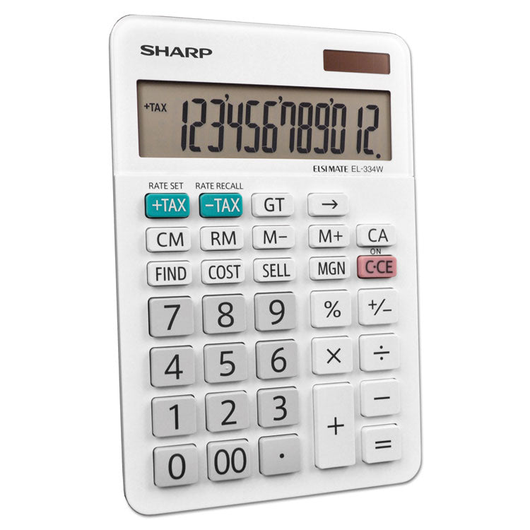 Sharp® EL-334W Large Desktop Calculator, 12-Digit LCD (SHREL334W) Each