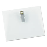 Universal® Clear Badge Holders w/Garment-Safe Clips, 3 x 4, White Inserts, 50/Box (UNV56004) Pack of 50