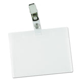 Universal® Deluxe Clear Badge Holder w/Garment-Safe Clips, 2.25 x 3.5, White Insert, 50/Box (UNV56006)