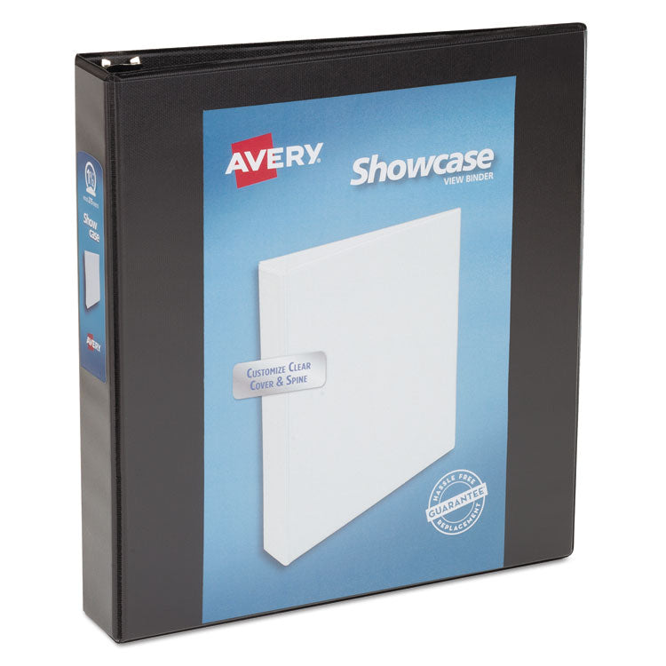 Avery® Showcase Economy View Binder with Round Rings, 3 Rings, 1.5" Capacity, 11 x 8.5, Black (AVE19650)