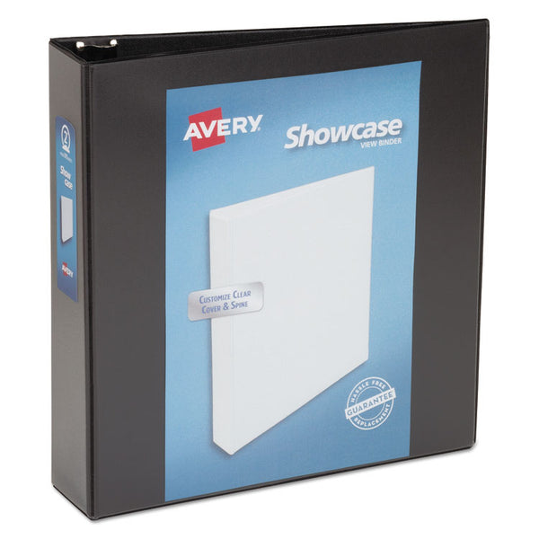 Avery® Showcase Economy View Binder with Round Rings, 3 Rings, 2" Capacity, 11 x 8.5, Black (AVE19700)