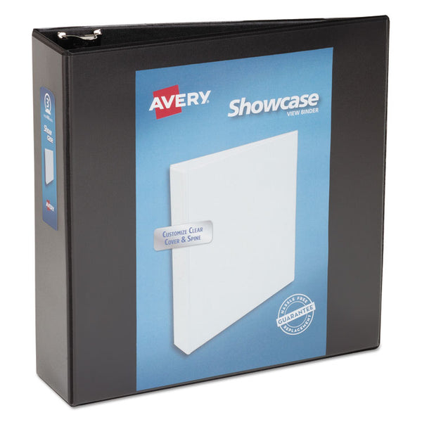 Avery® Showcase Economy View Binder with Round Rings, 3 Rings, 3" Capacity, 11 x 8.5, Black (AVE19750)