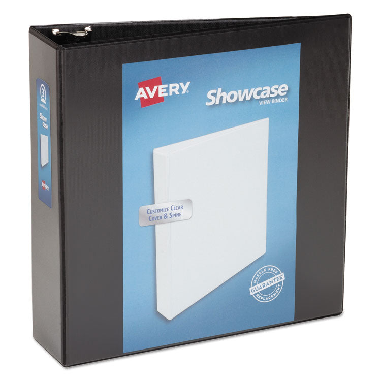 Avery® Showcase Economy View Binder with Round Rings, 3 Rings, 3" Capacity, 11 x 8.5, Black (AVE19750) Each