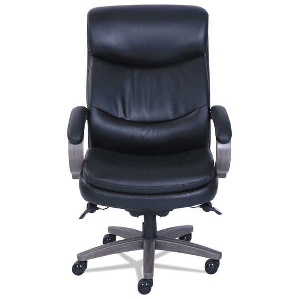 La-Z-Boy® Woodbury Big/Tall Executive Chair, Supports Up to 400 lb, 20.25" to 23.25" Seat Height, Black Seat/Back, Weathered Gray Base (LZB48961A) Each