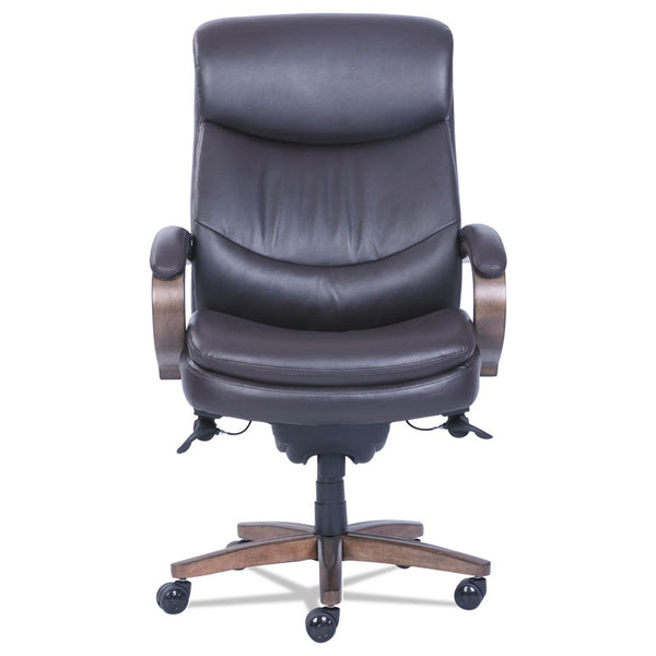 La-Z-Boy® Woodbury Big/Tall Executive Chair, Supports Up to 400 lb, 20.25" to 23.25" Seat Height, Brown Seat/Back, Weathered Sand Base (LZB48961B) Each