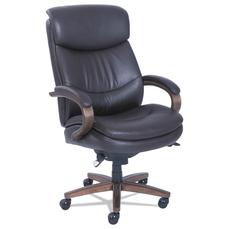 La-Z-Boy® Woodbury Big/Tall Executive Chair, Supports Up to 400 lb, 20.25" to 23.25" Seat Height, Brown Seat/Back, Weathered Sand Base (LZB48961B) Each