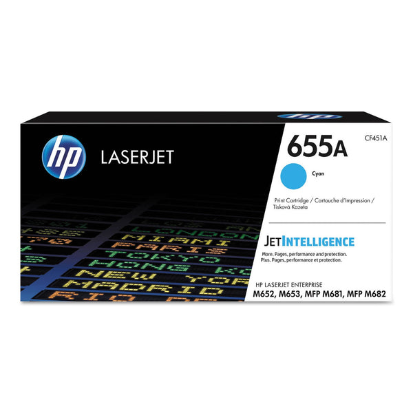 HP HP 655A, (CF451A) Cyan Original LaserJet Toner Cartridge (HEWCF451A)