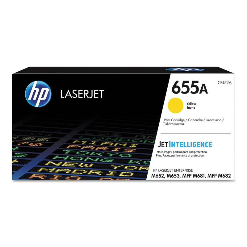 HP HP 655A, (CF452A) Yellow Original LaserJet Toner Cartridge (HEWCF452A) Each