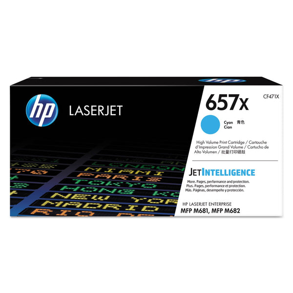 HP HP 657X, (CF471X) High-Yield Cyan Original LaserJet Toner Cartridge (HEWCF471X)