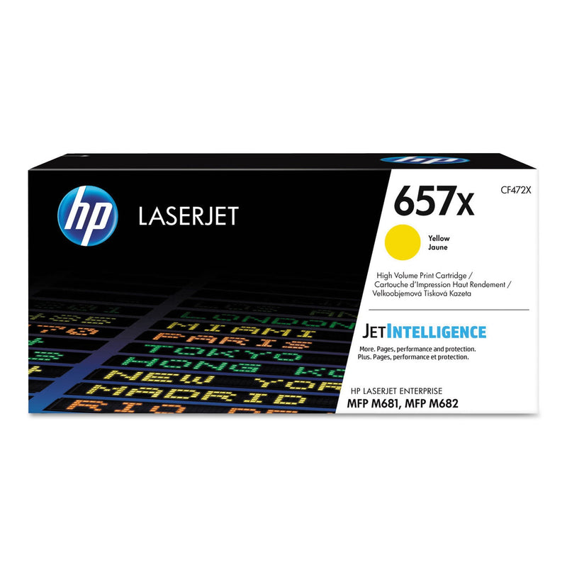 HP HP 657X, (CF472X) High-Yield Yellow Original LaserJet Toner Cartridge (HEWCF472X) Each