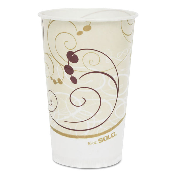 SOLO® Symphony Treated-Paper Cold Cups, 16 oz, White/Beige/Red, 50/Bag, 20 Bags/Carton (SCCRW16SYM)