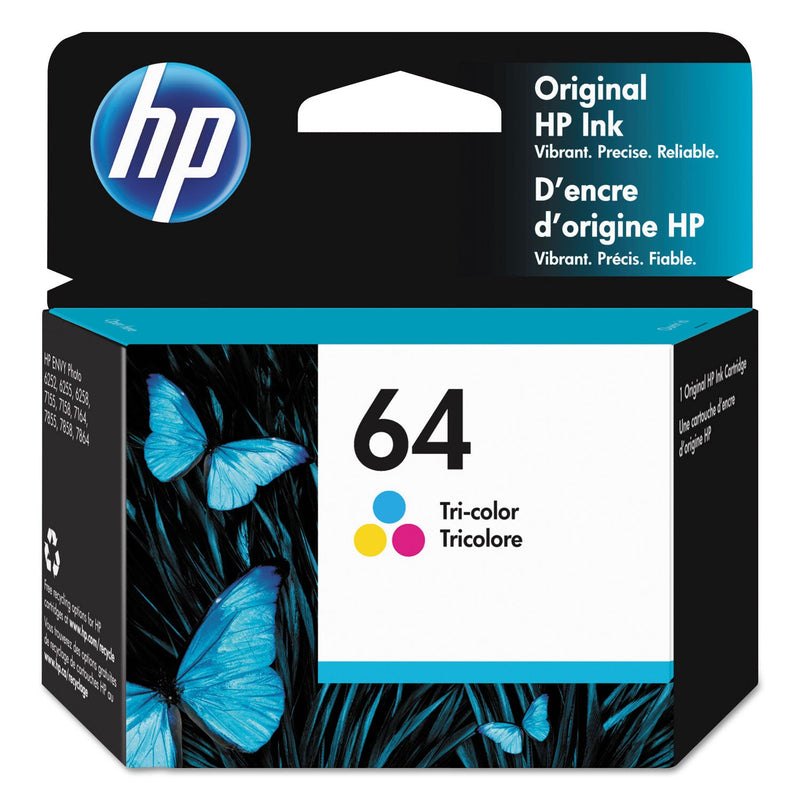 HP HP 64, (N9J89AN) Tri-Color Original Ink Cartridge (HEWN9J89AN) Each