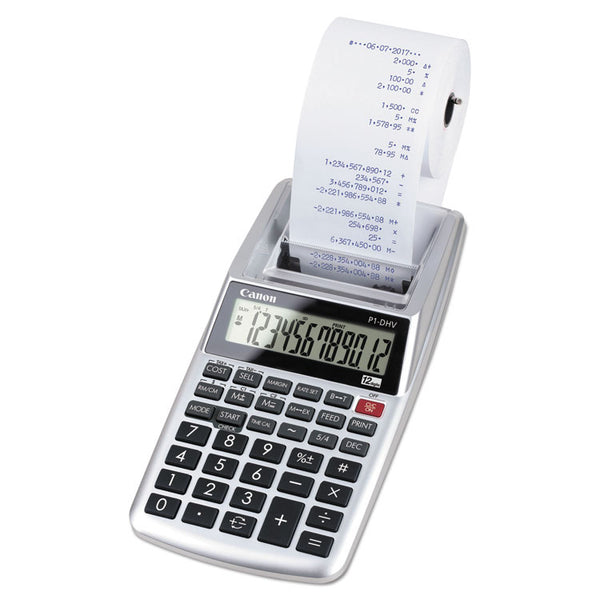 Canon® P1-DHV 12-Digit Palm Printing Calculator, Purple Print, 2 Lines/Sec (CNM2203C001)