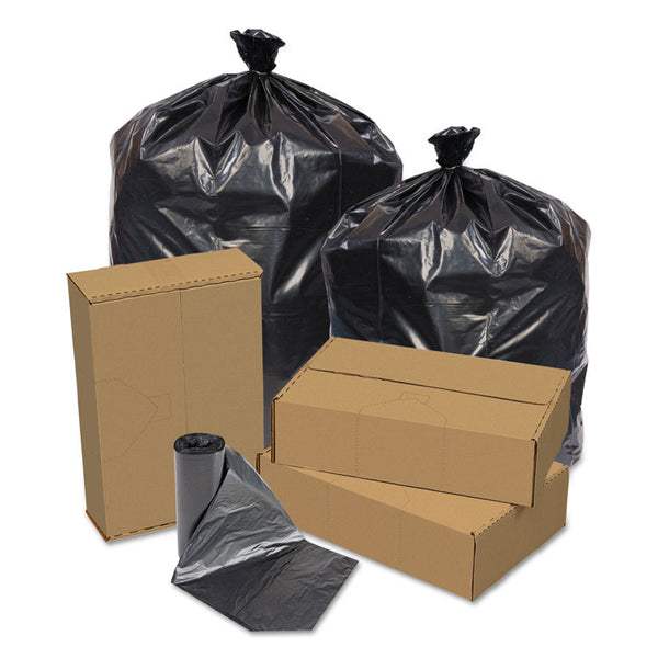 Pitt Plastics Eco Strong Can Liners, 45 gal, 1.5 mil, 40" x 46", Black, 100/Carton (PITEC404615K) Case of 100