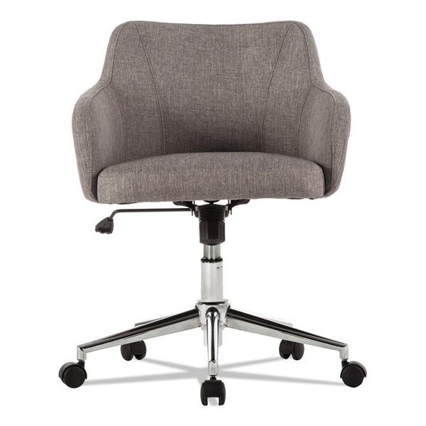 Alera® Alera Captain Series Mid-Back Chair, Supports Up to 275 lb, 17.5" to 20.5" Seat Height, Gray Tweed Seat/Back, Chrome Base (ALECS4251)