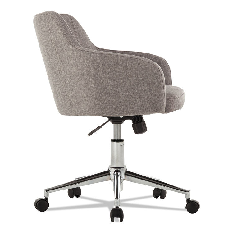 Alera® Alera Captain Series Mid-Back Chair, Supports Up to 275 lb, 17.5" to 20.5" Seat Height, Gray Tweed Seat/Back, Chrome Base (ALECS4251)