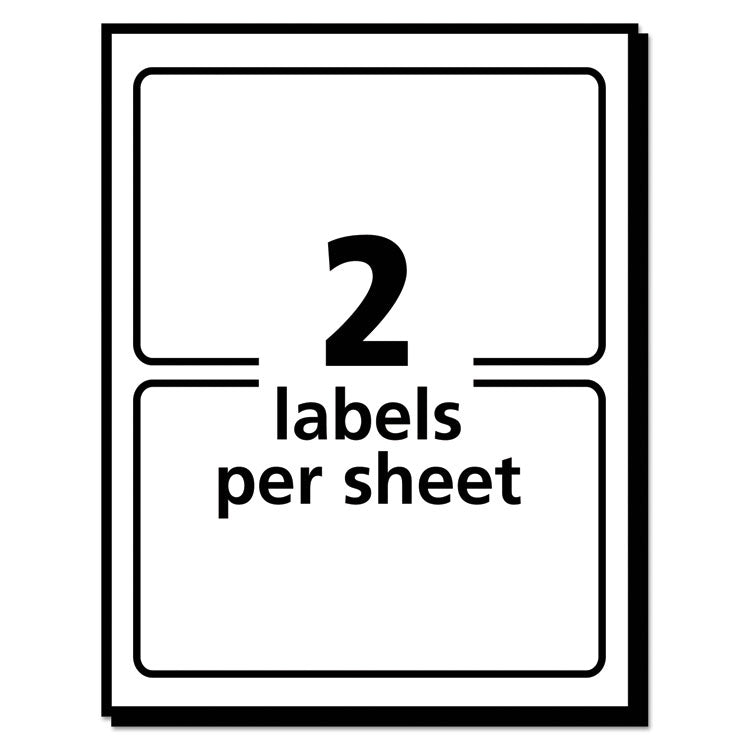 Avery® Vibrant Laser Color-Print Labels w/ Sure Feed, 4.75 x 7.75, White, 50/Pack (AVE6876)