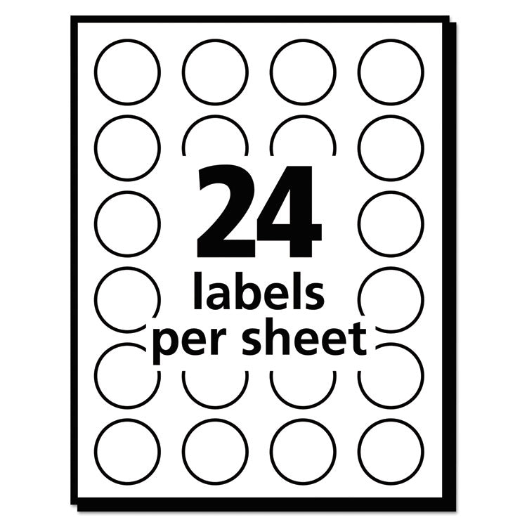 Avery® Printable Self-Adhesive Removable Color-Coding Labels, 0.75" dia, Red, 24/Sheet, 42 Sheets/Pack, (5466) (AVE05466)