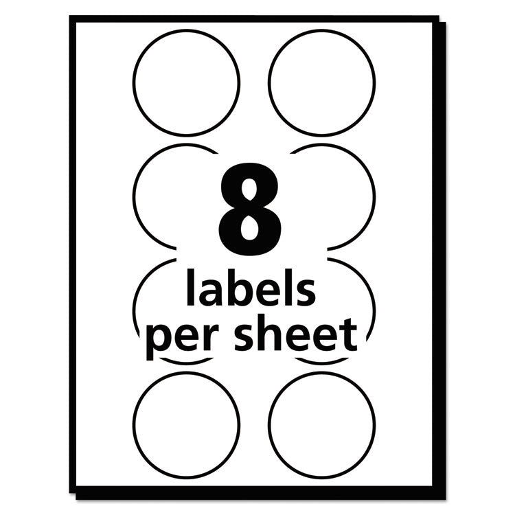 Avery® Printable Self-Adhesive Removable Color-Coding Labels, 1.25" dia, Neon Green, 8/Sheet, 50 Sheets/Pack, (5498) (AVE05498) Pack of 400