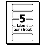 Avery® Removable Multi-Use Labels, Inkjet/Laser Printers, 1 x 3, White, 5/Sheet, 50 Sheets/Pack, (5436) (AVE05436)