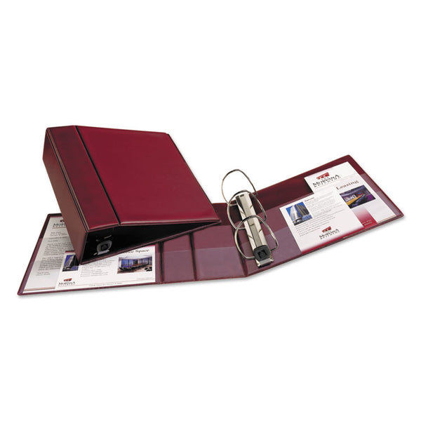 Avery® Heavy-Duty Non-View Binder with DuraHinge and Locking One Touch EZD Rings, 3 Rings, 4" Capacity, 11 x 8.5, Maroon (AVE79364)