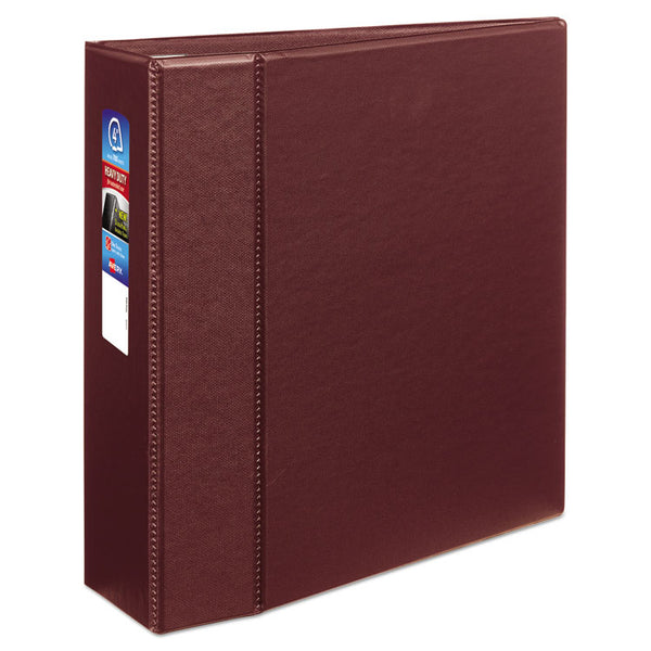 Avery® Heavy-Duty Non-View Binder with DuraHinge and Locking One Touch EZD Rings, 3 Rings, 4" Capacity, 11 x 8.5, Maroon (AVE79364)