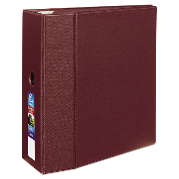 Avery® Heavy-Duty Non-View Binder with DuraHinge, Three Locking One Touch EZD Rings and Thumb Notch, 5" Capacity, 11 x 8.5, Maroon (AVE79366)