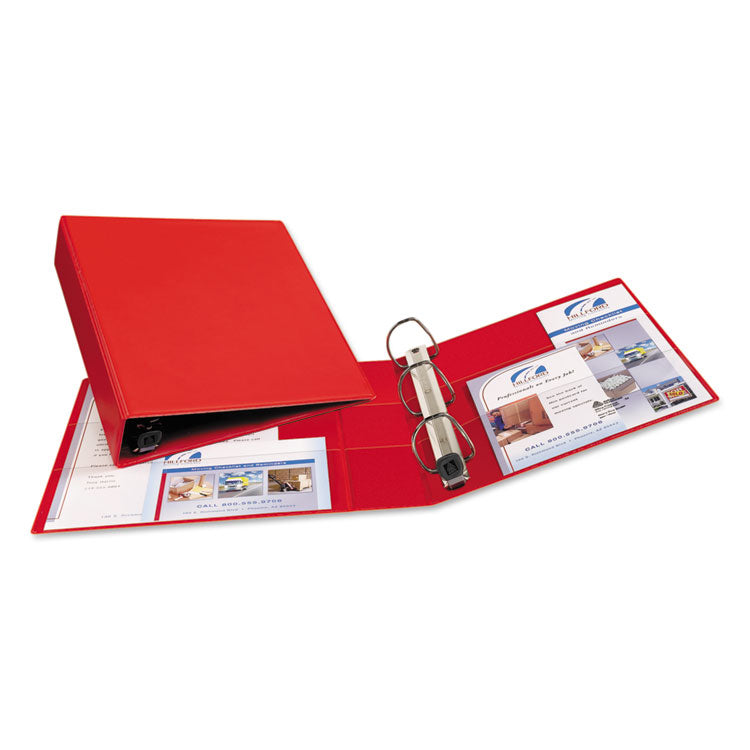 Avery® Heavy-Duty Non-View Binder with DuraHinge and One Touch EZD Rings, 3 Rings, 2" Capacity, 11 x 8.5, Red (AVE79582)