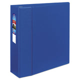 Avery® Heavy-Duty Non-View Binder with DuraHinge and Locking One Touch EZD Rings, 3 Rings, 4" Capacity, 11 x 8.5, Blue (AVE79884)