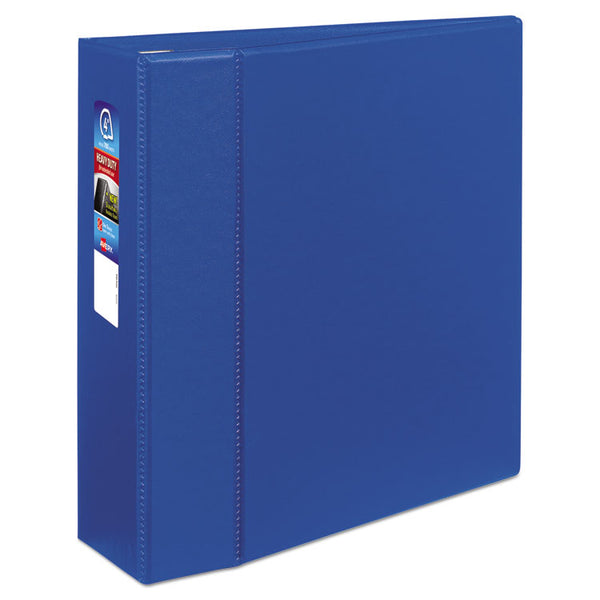 Avery® Heavy-Duty Non-View Binder with DuraHinge and Locking One Touch EZD Rings, 3 Rings, 4" Capacity, 11 x 8.5, Blue (AVE79884)