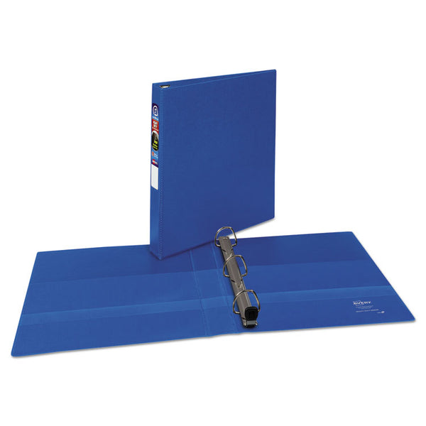 Avery® Heavy-Duty Non-View Binder with DuraHinge and One Touch EZD Rings, 3 Rings, 1" Capacity, 11 x 8.5, Blue (AVE79889)