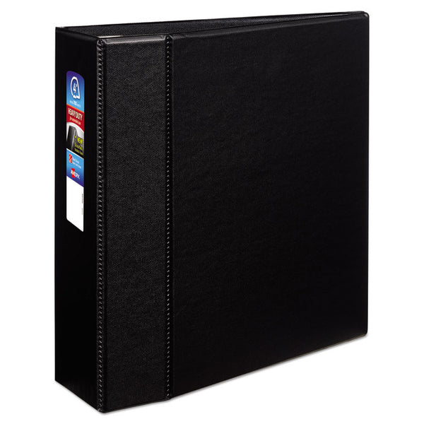 Avery® Heavy-Duty Non-View Binder with DuraHinge and Locking One Touch EZD Rings, 3 Rings, 4" Capacity, 11 x 8.5, Black (AVE79984)