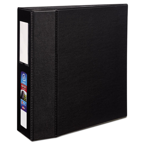 Avery® Heavy-Duty Non-View Binder with DuraHinge, Three Locking One Touch EZD Rings and Spine Label, 4" Capacity, 11 x 8.5, Black (AVE79994)