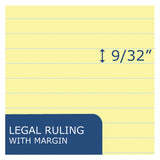 Roaring Spring® Recycled Legal Pad, Wide/Legal Rule, 40 Canary-Yellow 8.5 x 11 Sheets, Dozen (ROA74712)